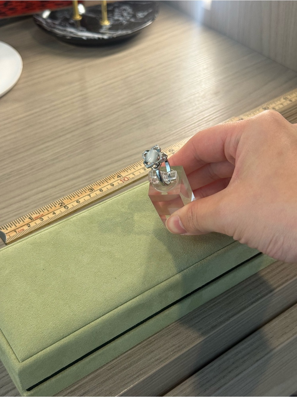 Silver Cocktail Ring with Clear Center Stone